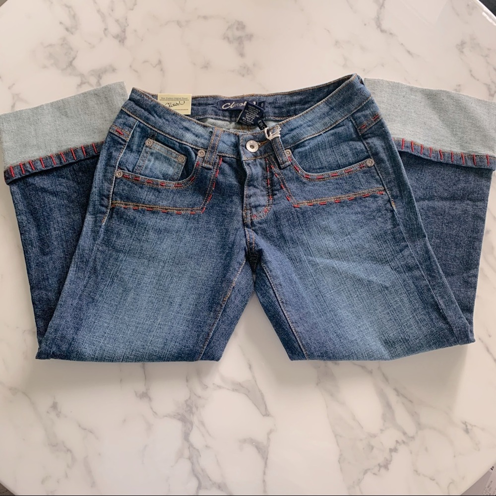 NWT Clash Embroidered Cuffed Jeans Sz 0